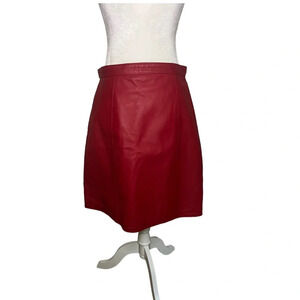 Vintage 60s/70s Cherry Red Genuine Leather Skirt 10